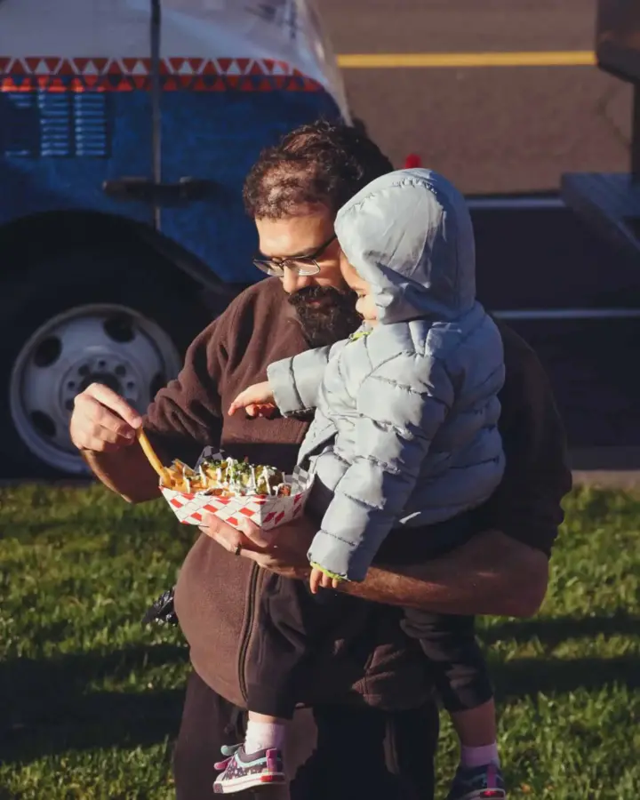 Close-up of loaded fries with jalapeños and tri-tip served by SactoMoFo at a community event in Sacramento. SactoMoFo offers mobile food services and hosts weekly events in the greater Sacramento area.
